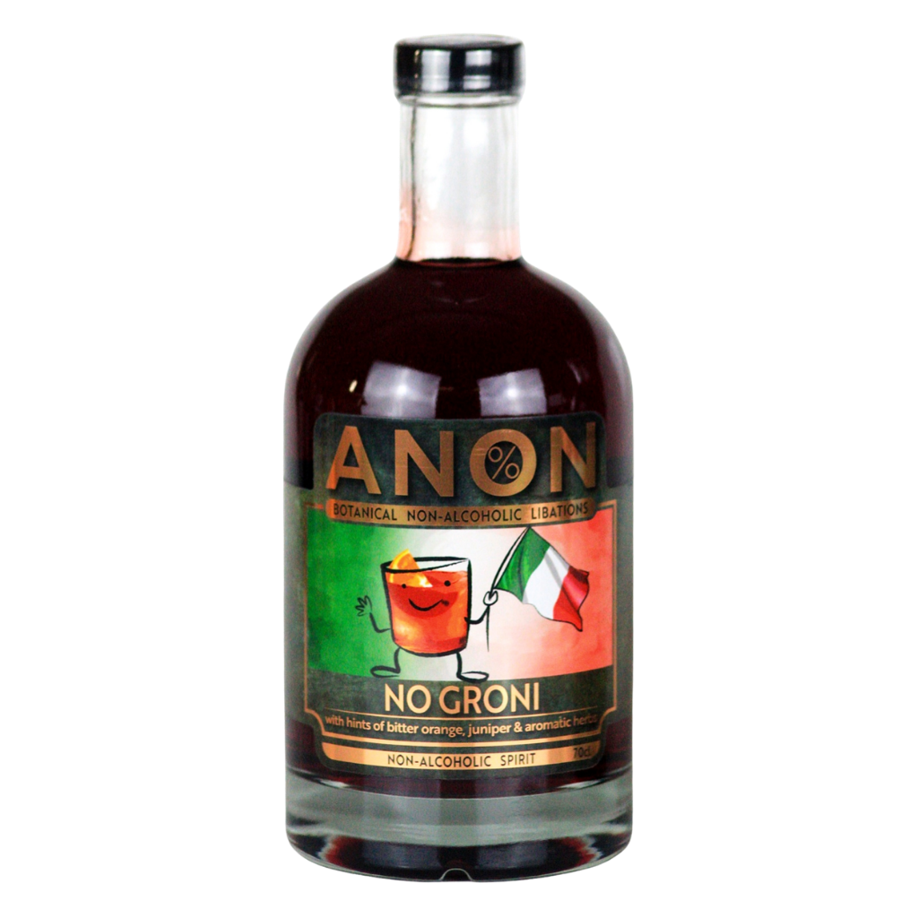 ANON No Groni alcohol free Negroni in a 70cl bottle