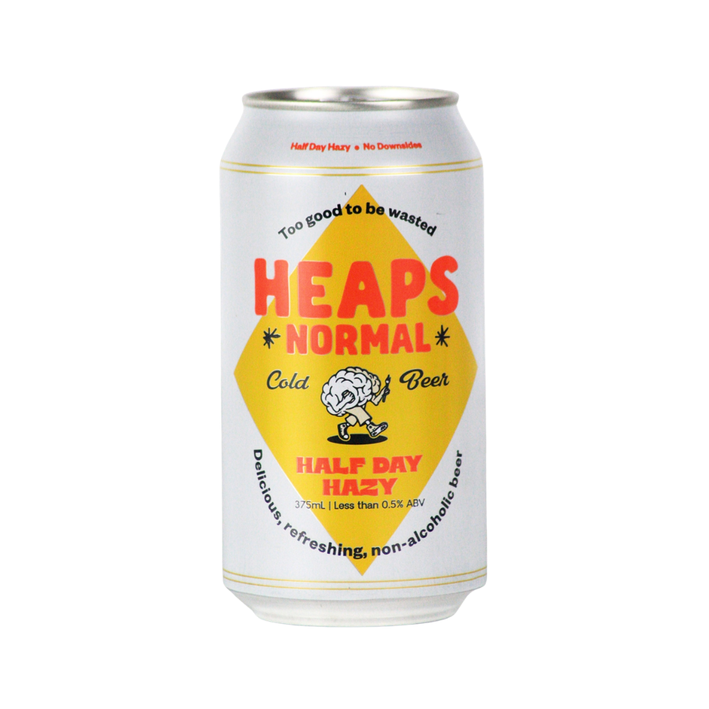 Heaps Normal Half Day Hazy alcohol free pale ale in a 375ml can