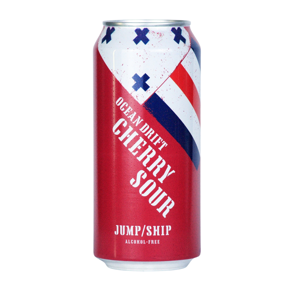 Jump Ship Ocean Drift alcohol free cherry sour in a 440ml can