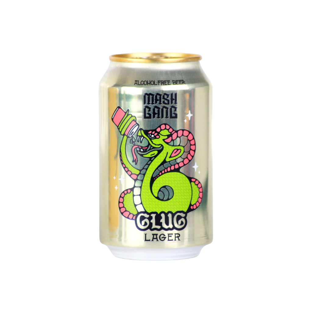 Mash Gang Glug alcohol free lager in a 330ml can