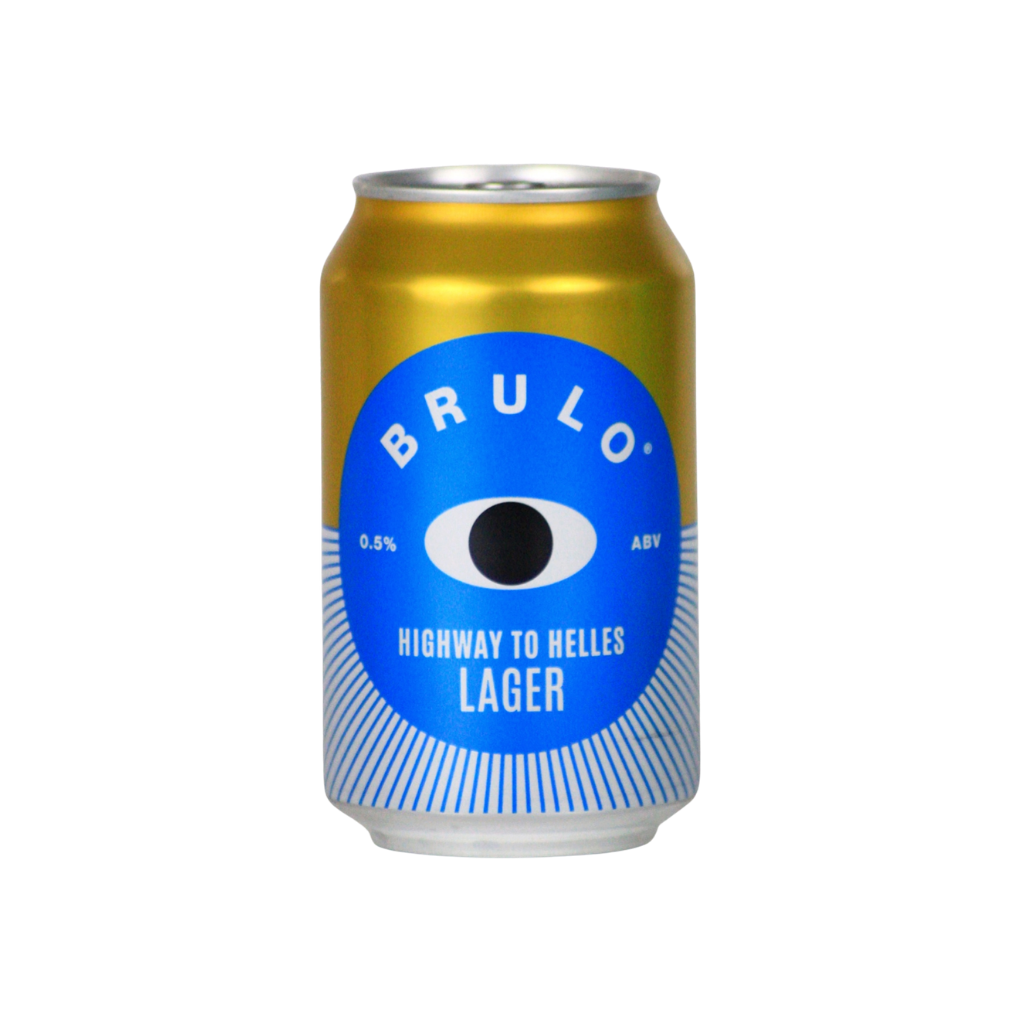 Brulo Highway to Helles alcohol free lager in a 330ml can