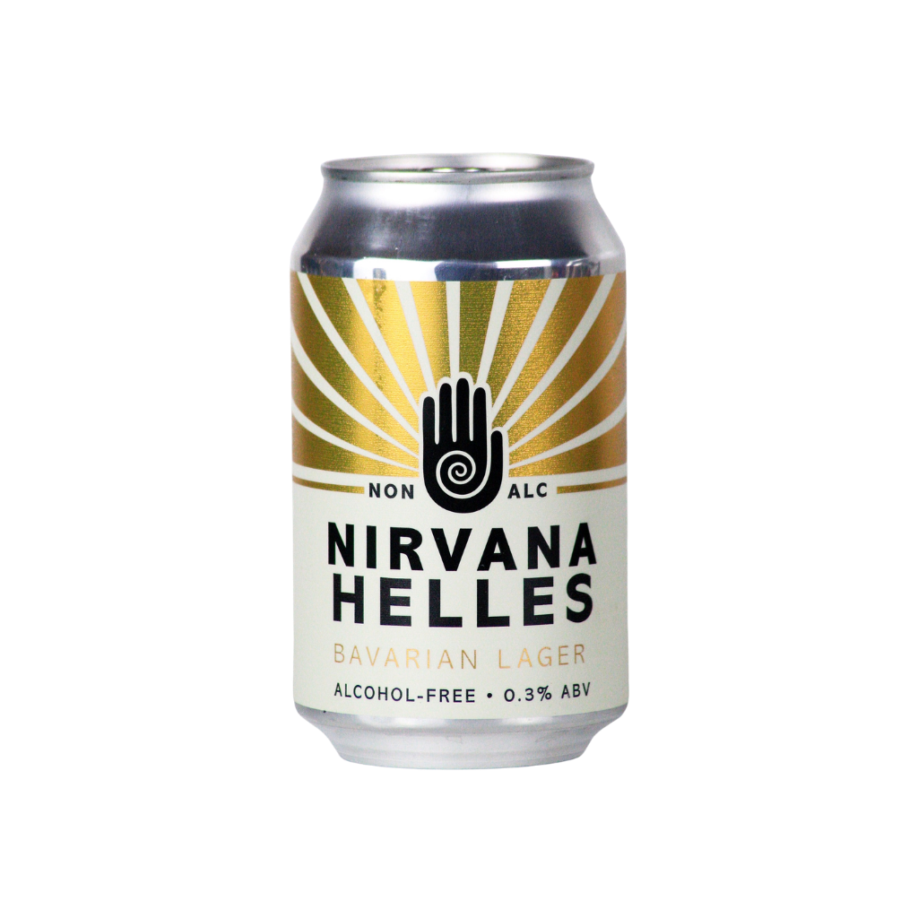 Nirvana Bavarian Helles alcohol free lager in a 330ml can