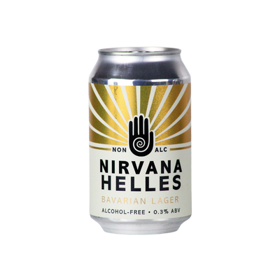 Nirvana Bavarian Helles alcohol free lager in a 330ml can