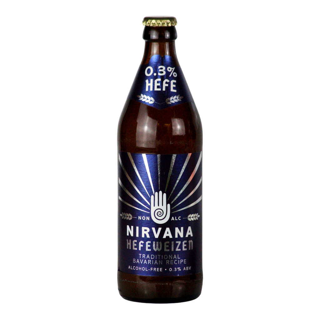 Nirvana Bavarian Hefeweizen alcohol free wheat beer in a 500ml bottle