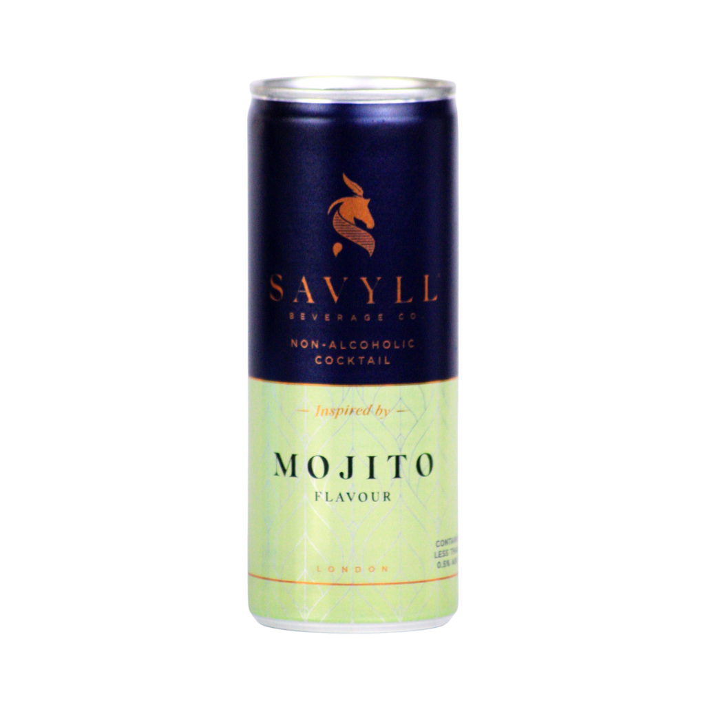 Savyll Mojito alcohol free cocktail in a can