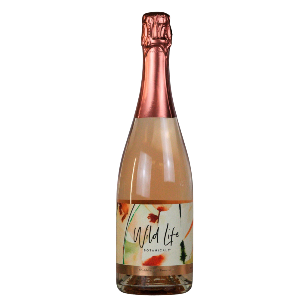 Wild Life Botanicals Blush alcohol free sparkling rosé wine in a 75cl bottle