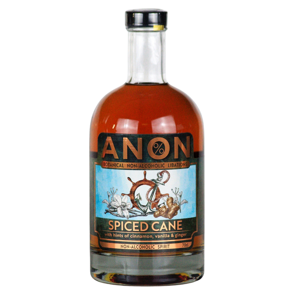 ANON Spiced Cane alcohol free rum alternative in a 70cl bottle