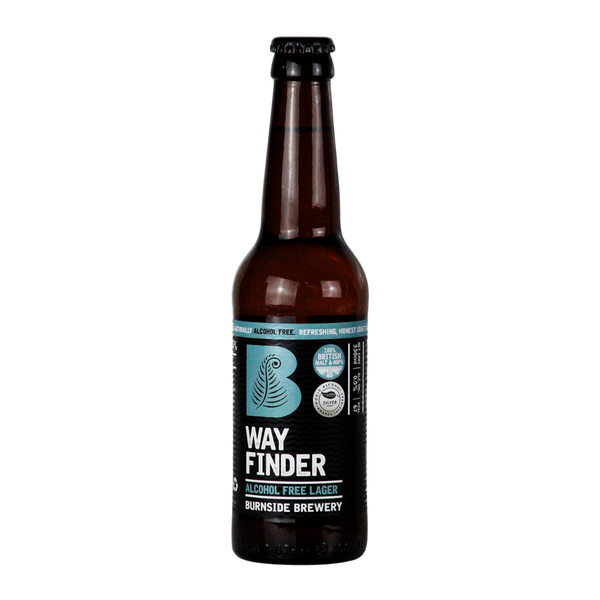 Burnside Wayfinder alcohol free lager in a 330ml bottle