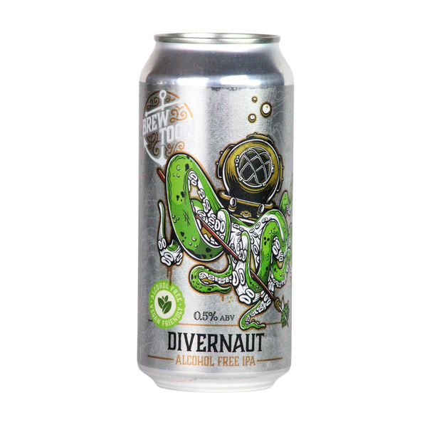 Brew Toon Divernaut alcohol free IPA in a 440ml can
