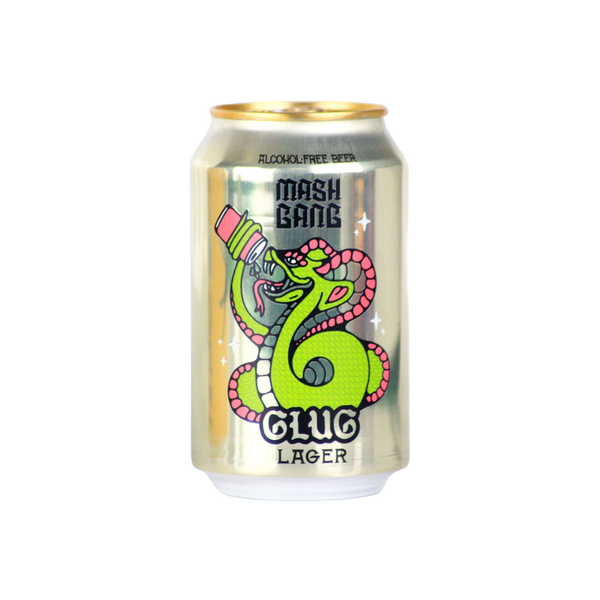 Mash Gang Glug alcohol free lager in a 330ml can