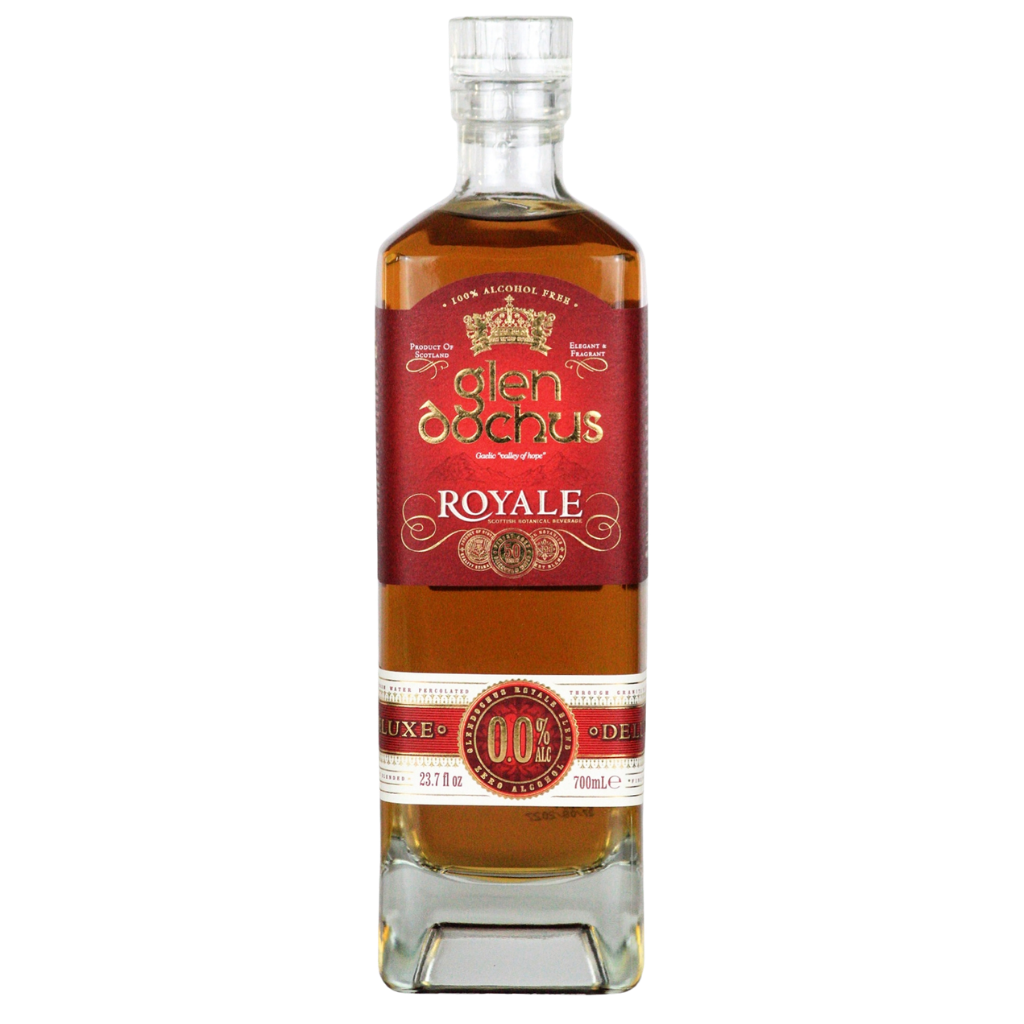 Glen Dochus Royale Deluxe 0.0% alcohol free whisky alternative in a 700ml bottle