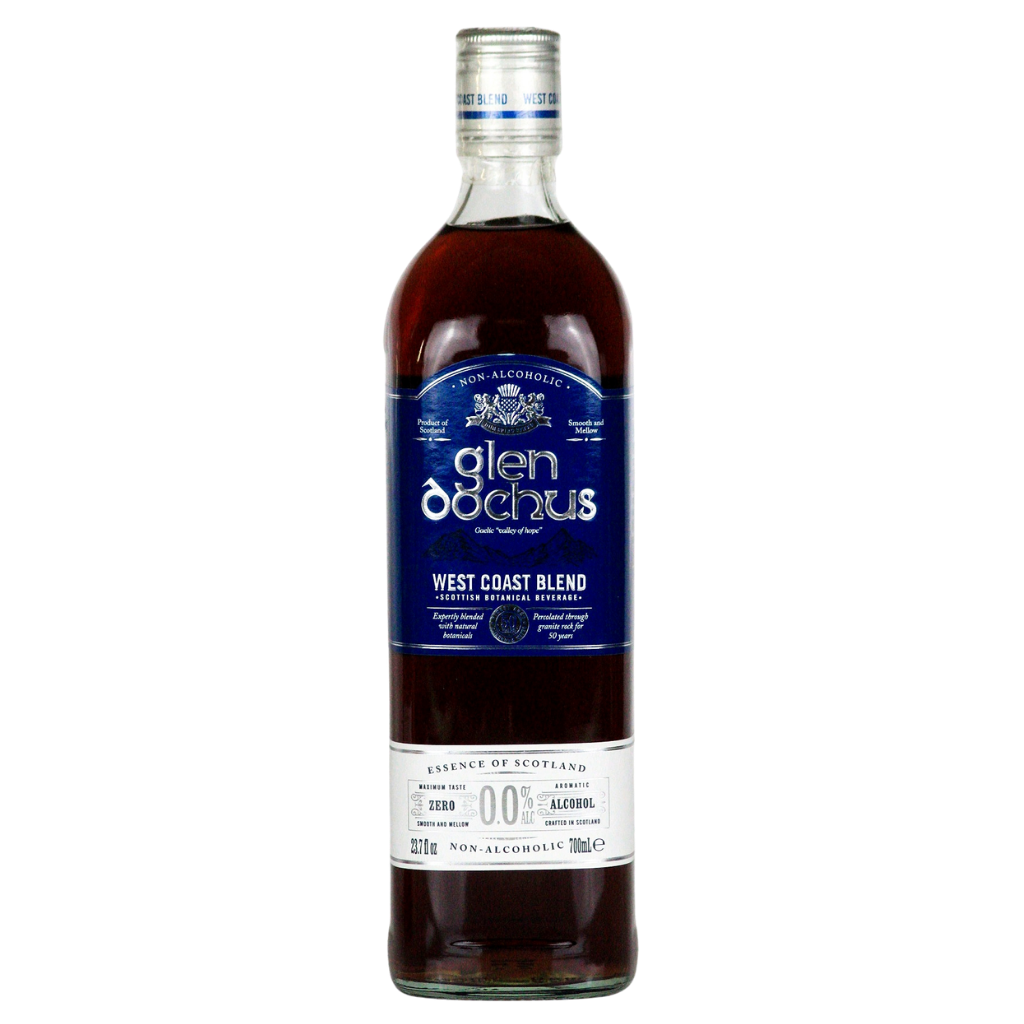 Glen Dochus West Coast 0.0% alcohol free whisky alternative in a 700ml bottle