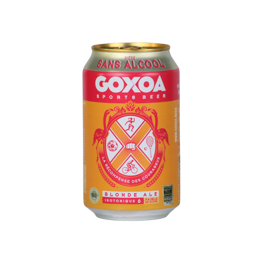 Goxoa Blonde alcohol free isotonic sports beer in a 330ml can