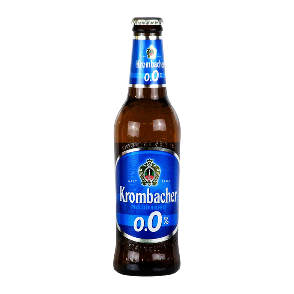 Krombacher Pils 0.0% alcohol free lager in a 330ml bottle