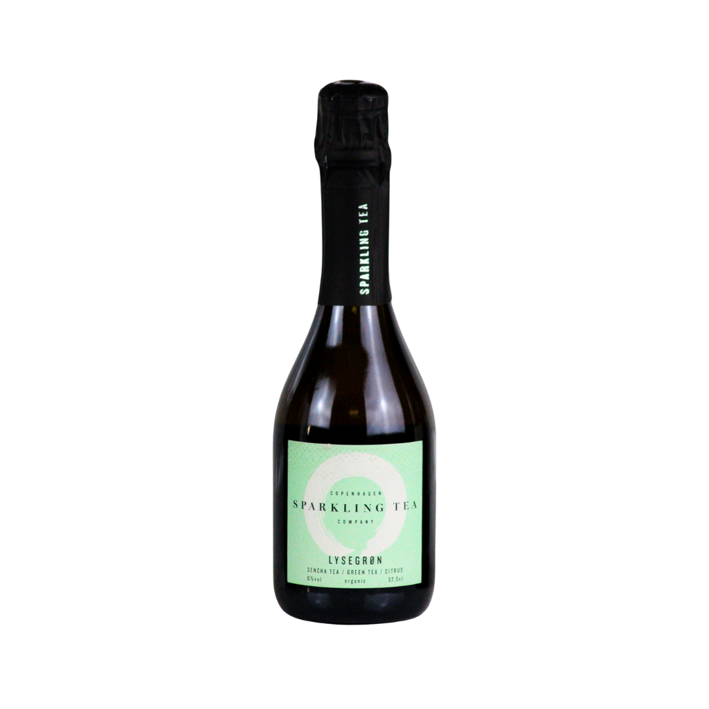 Copenhagen Sparkling Tea LYSEGRØN (light green) alcohol free sparkling tea in a 37.5cl bottle