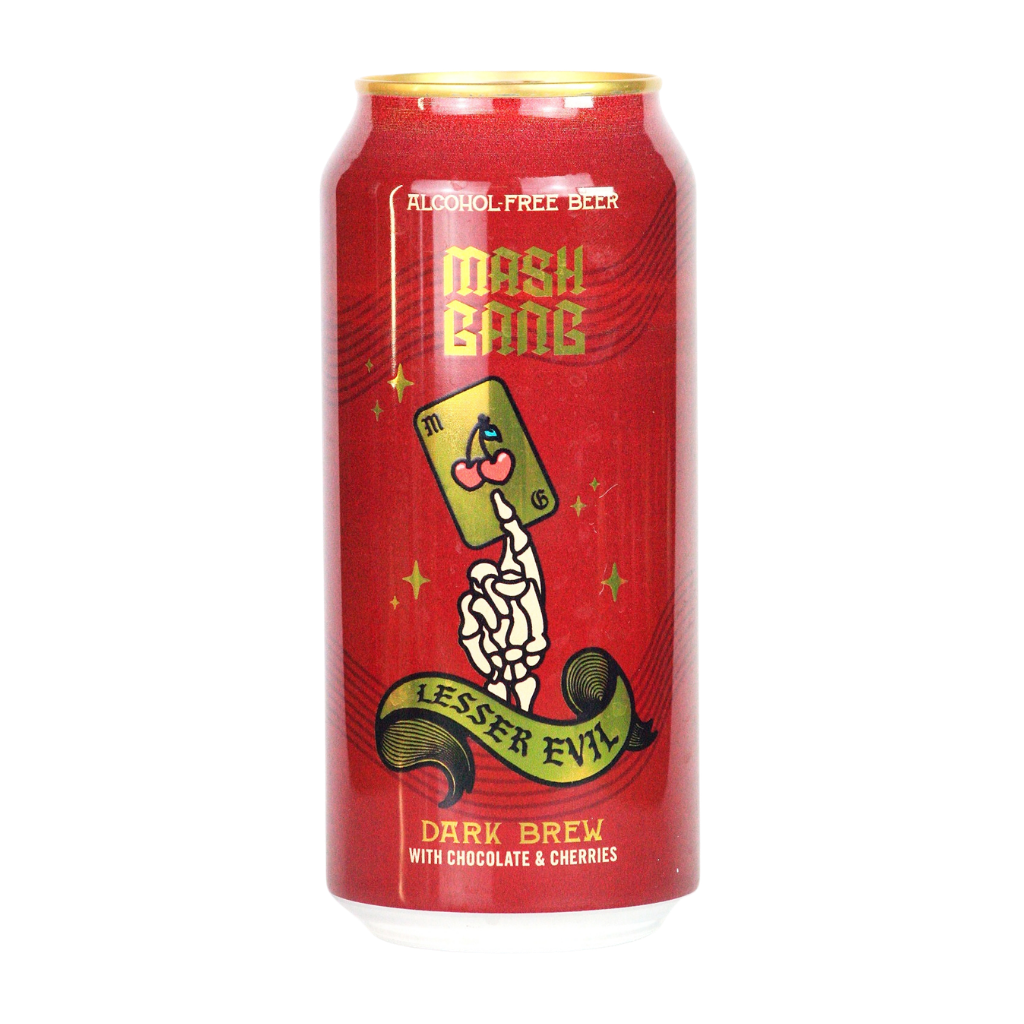 Mash Gang Lesser Evil alcohol free chocolate and cherry stout in a 440ml can