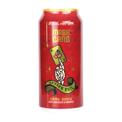 Mash Gang Lesser Evil alcohol free chocolate and cherry stout in a 440ml can