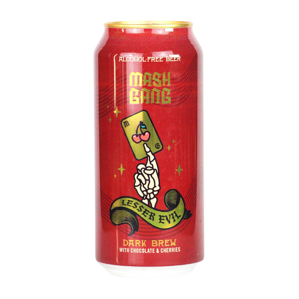 Mash Gang Lesser Evil alcohol free chocolate and cherry stout in a 440ml can