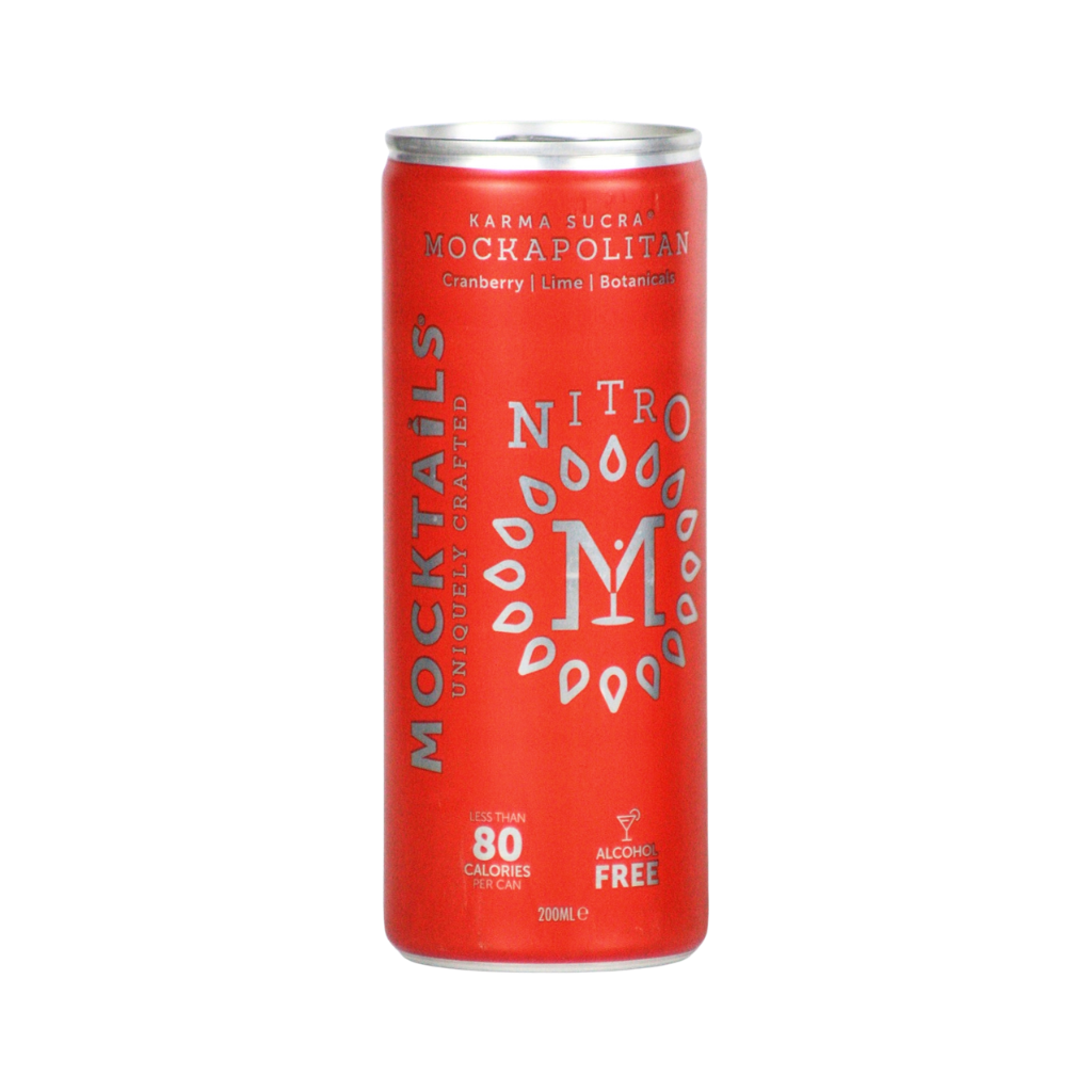 Mocktails Mockapolitan alcohol free Cosmopolitan cocktail in a can
