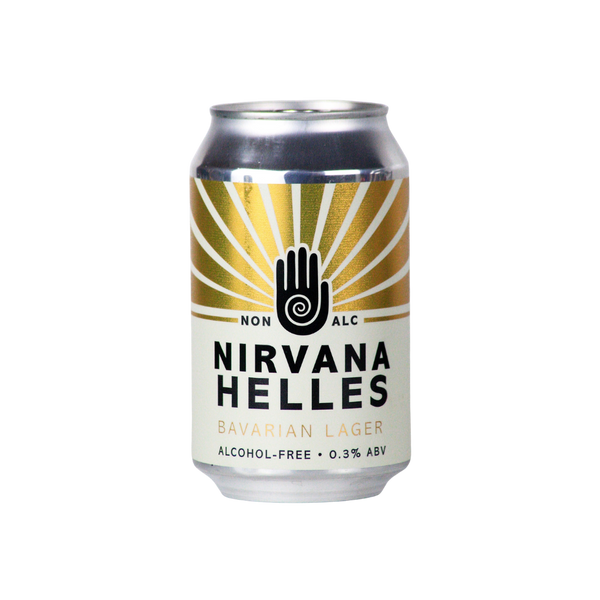 Nirvana Bavarian Helles alcohol free lager in a 330ml can