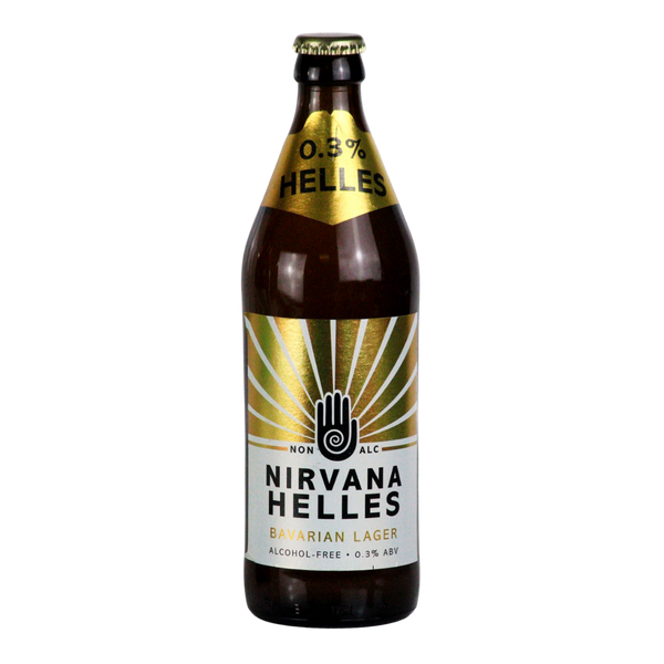 Nirvana Bavarian Helles alcohol free lager in a 500ml bottle