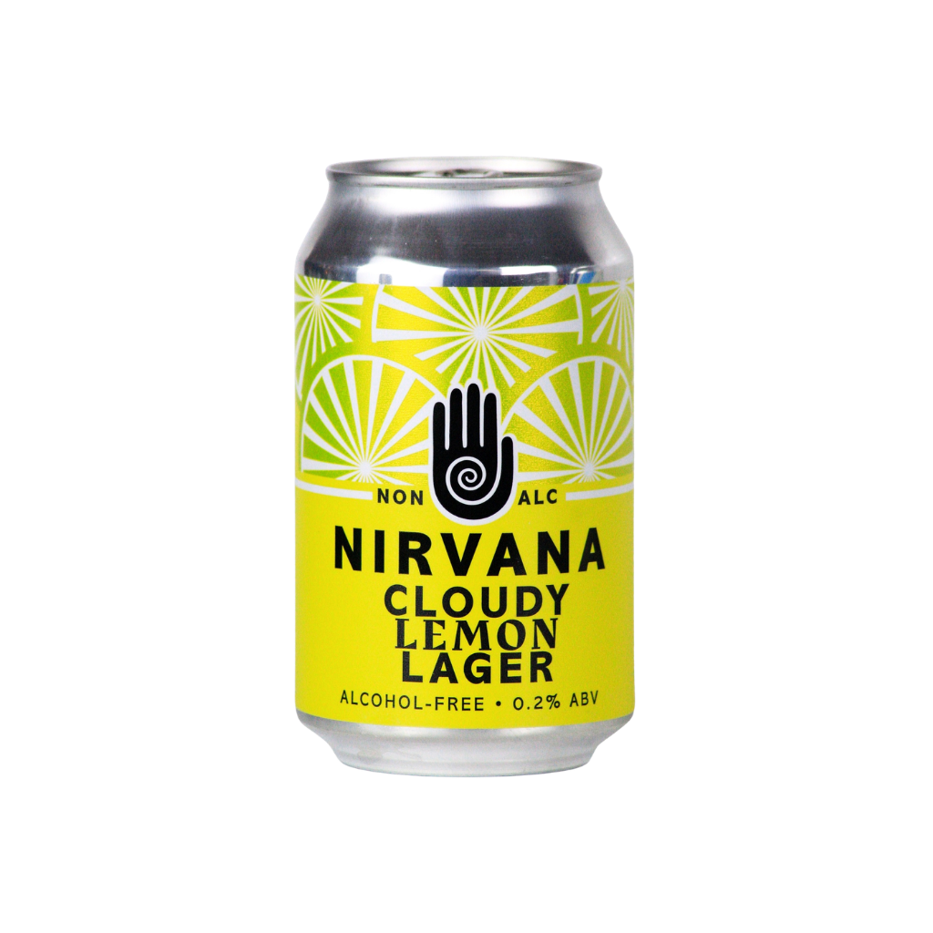 Nirvana Cloudy Lemon alcohol free lager in a 330ml can