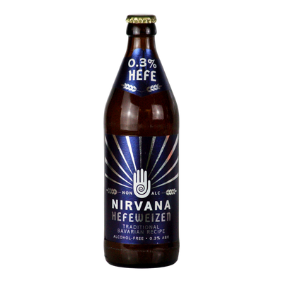Nirvana Bavarian Hefeweizen alcohol free wheat beer in a 500ml bottle