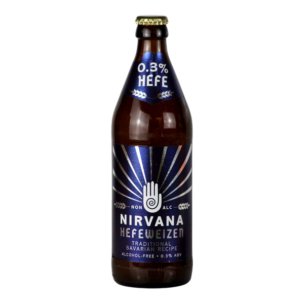 Nirvana Bavarian Hefeweizen alcohol free wheat beer in a 500ml bottle