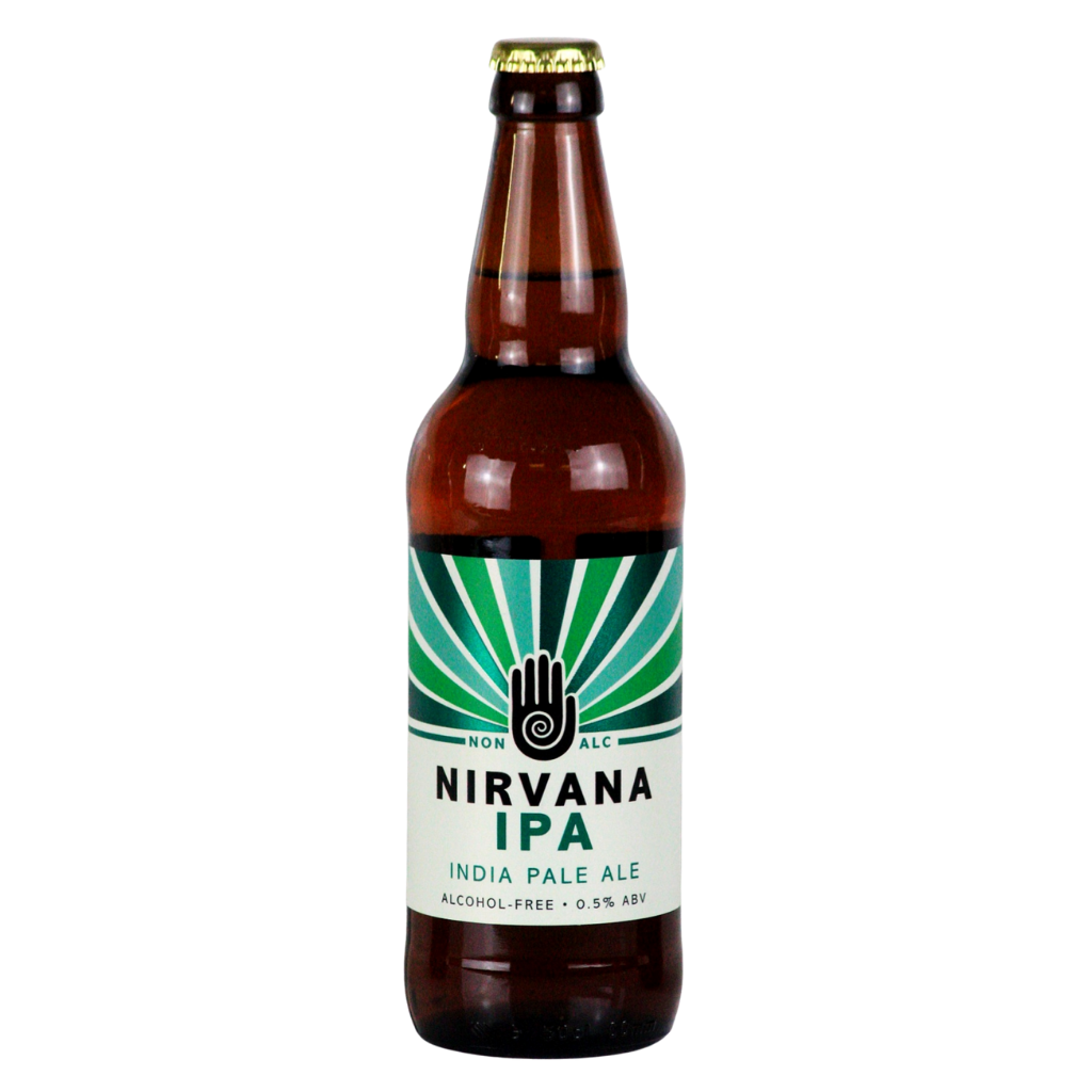 Nirvana alcohol free IPA in a 500ml bottle