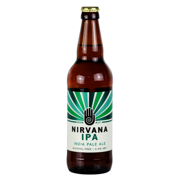 Nirvana alcohol free IPA in a 500ml bottle