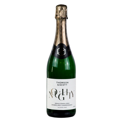 Noughty 0.0% alcohol free organic sparkling white wine in a 75cl bottle