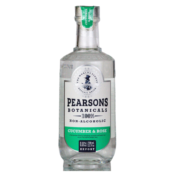 Pearsons Botanicals Cucumber & Rose 0.0% alcohol free gin alternative in a 700ml bottle
