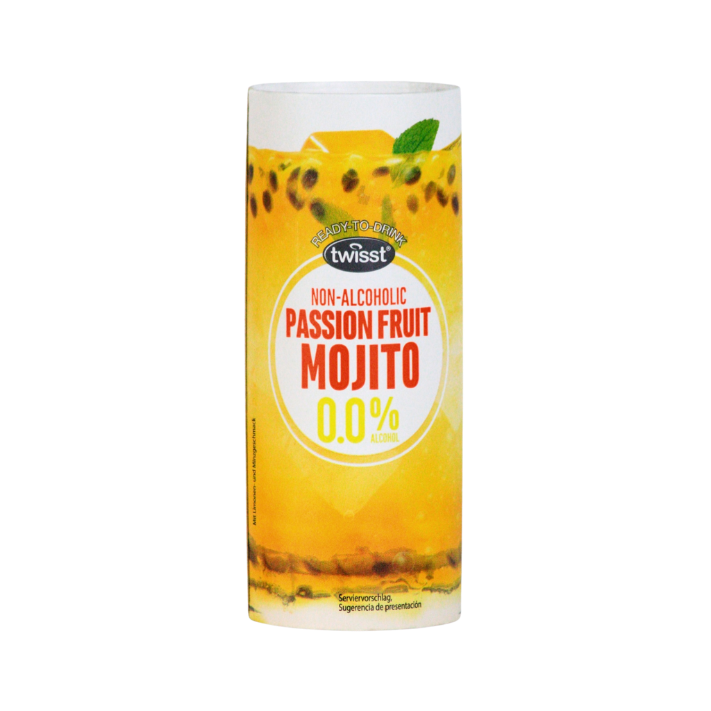 Twisst passion fruit mojito alcohol free cocktail in a can