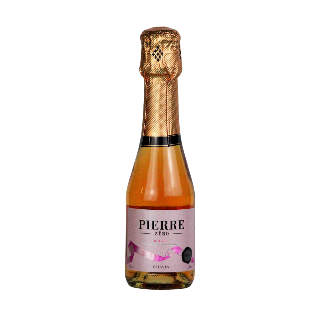 Pierre Zéro sparkling rosé 0.0% alcohol free wine in a 20cl bottle