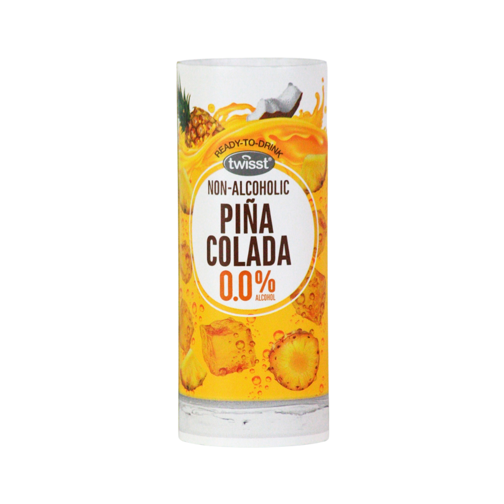 Twisst piña colada alcohol free cocktail in a can