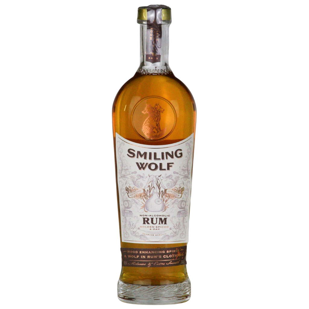 Smiling Wolf Spiced alcohol free rum alternative in a 70cl bottle