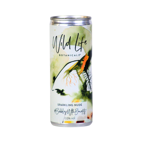 Wild Life Botanicals Nude alcohol free sparkling white wine in a 250ml can
