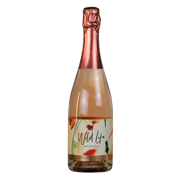 Wild Life Botanicals Blush alcohol free sparkling rosé wine in a 75cl bottle