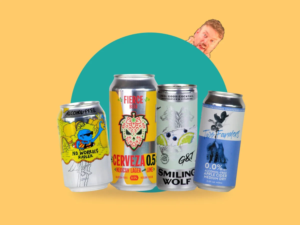 BBQ drinks for the cool box: Lervig No Worries Radler, Fierce Beer Cerveza, Smiling Wolf G&T and Two Farmers alcohol free cider
